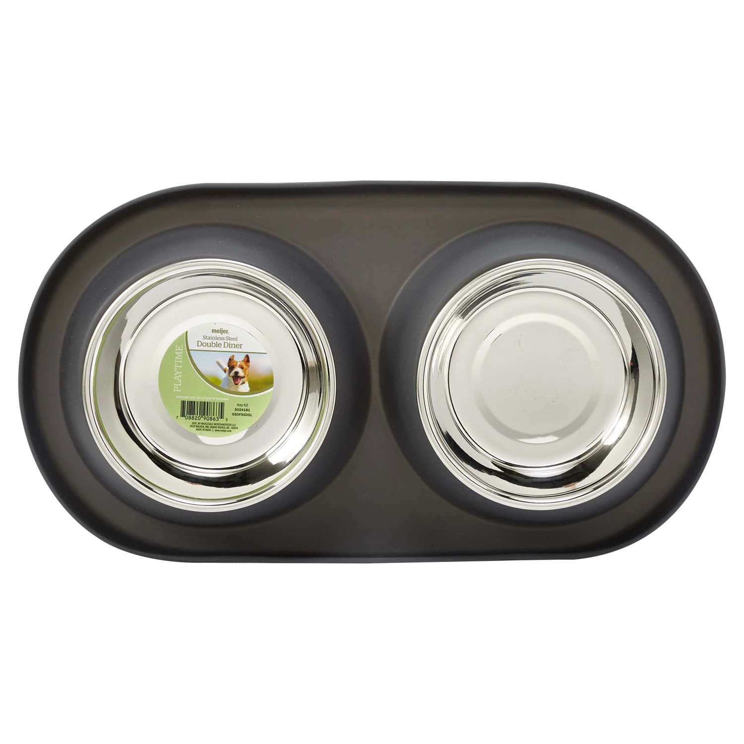 slide 5 of 5, Meijer Stainless Steel TPE Double Diner Large No Slip, 1 ct