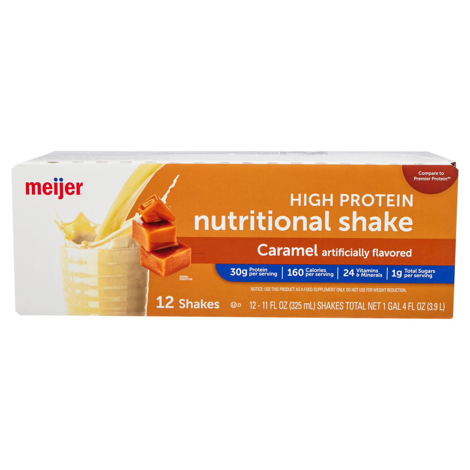 slide 4 of 4, Meijer Protein Shake Caramel, 12 ct