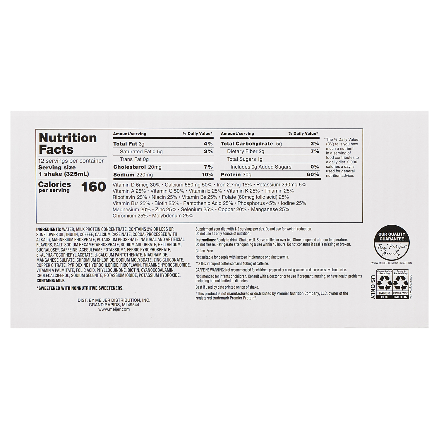 slide 2 of 3, MEIJER PROTEIN SHAKE CAFÉ LATTE 12CT, 12 ct