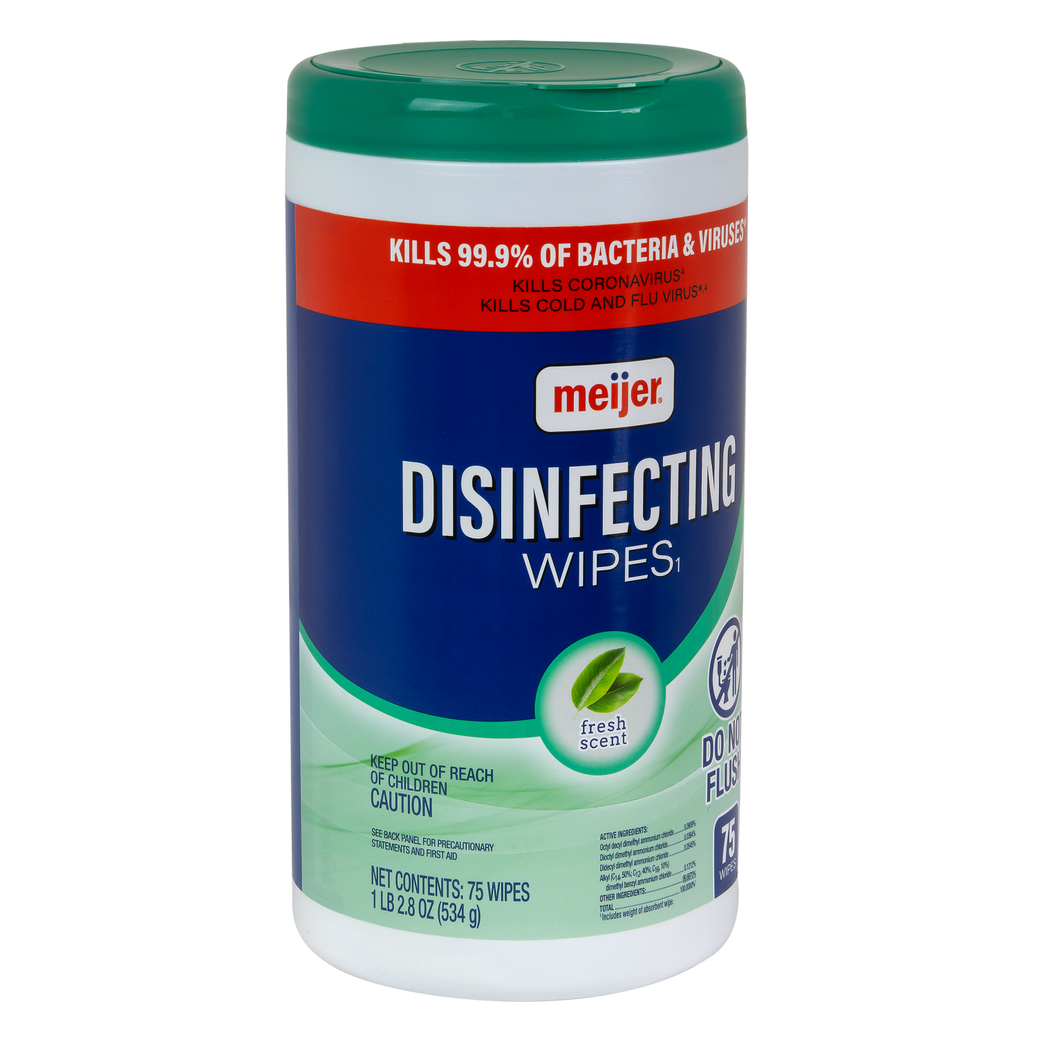 slide 4 of 5, Meijer Disinfecting Wipes, Fresh Scent, 75 ct