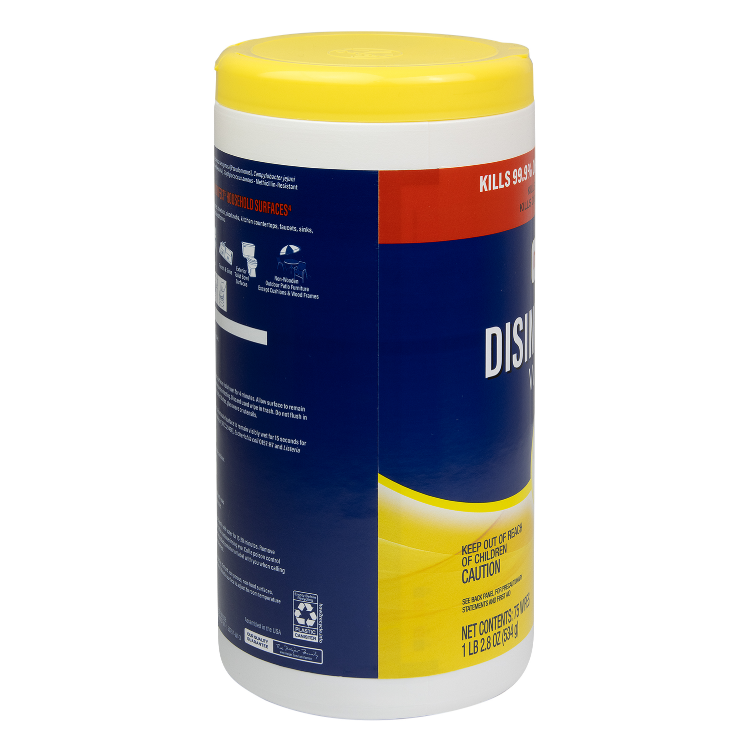 slide 2 of 5, Meijer Disinfecting Wipes, Lemon Scent, 75 ct