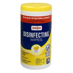 Meijer Disinfecting Wipes, Lemon Scent, 75 Ct