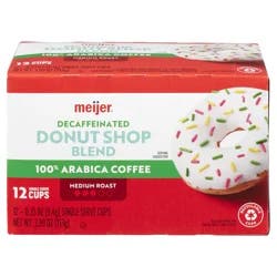 Meijer Decaf Donut Shop Coffee Pods - 12 ct