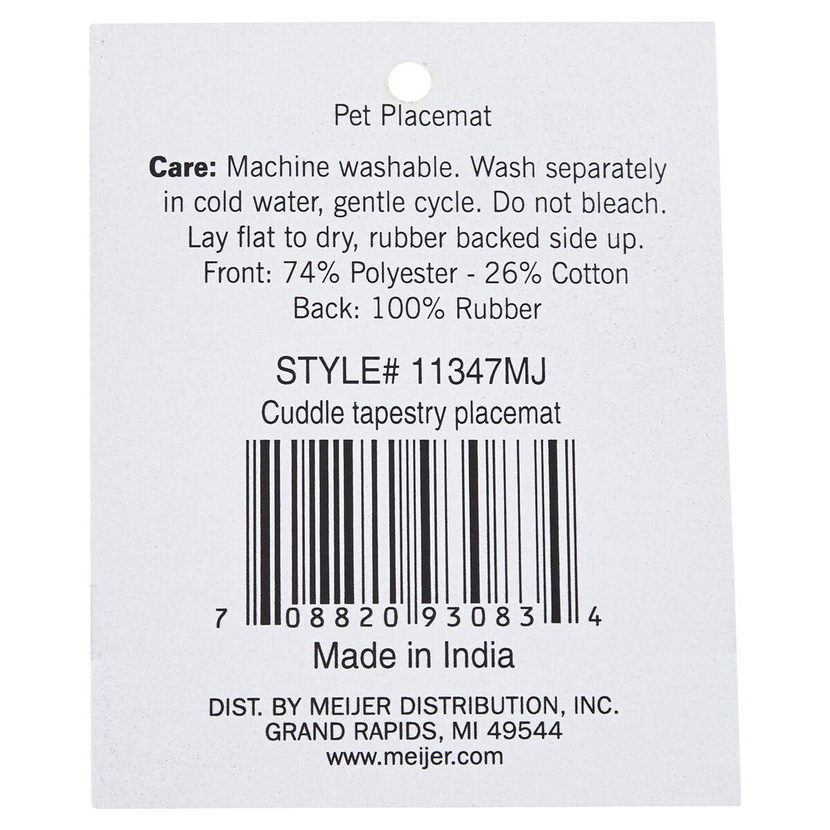 slide 2 of 2, Meijer Spoiled Dog or Cat Tapestry Pet Placemat, Assorted Styles, 13"x19", 1 ct