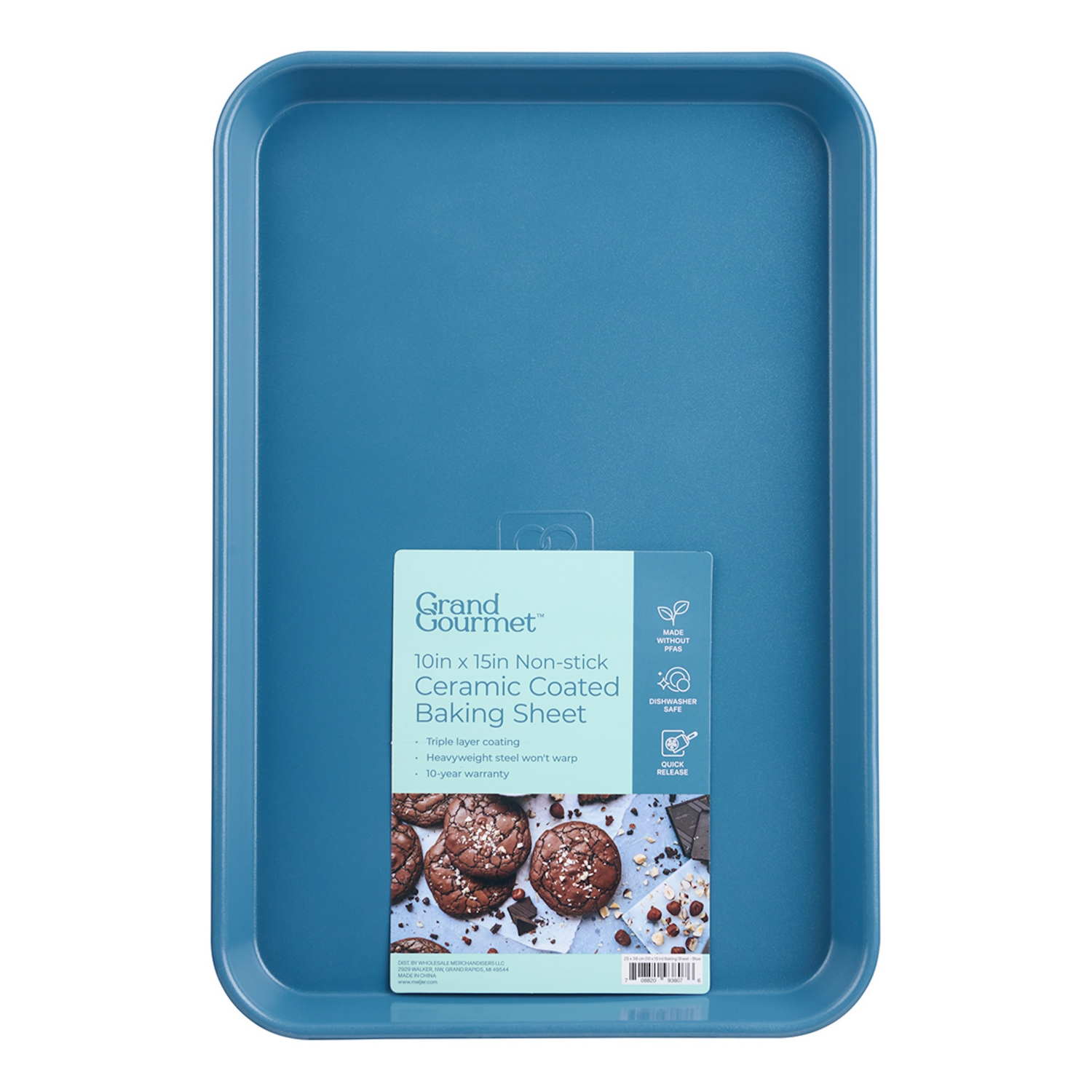 slide 1 of 2, Grand Gourmet Non-Stick Ceramic Coated 10in x 15in Baking Sheet (Light Blue), 10 in