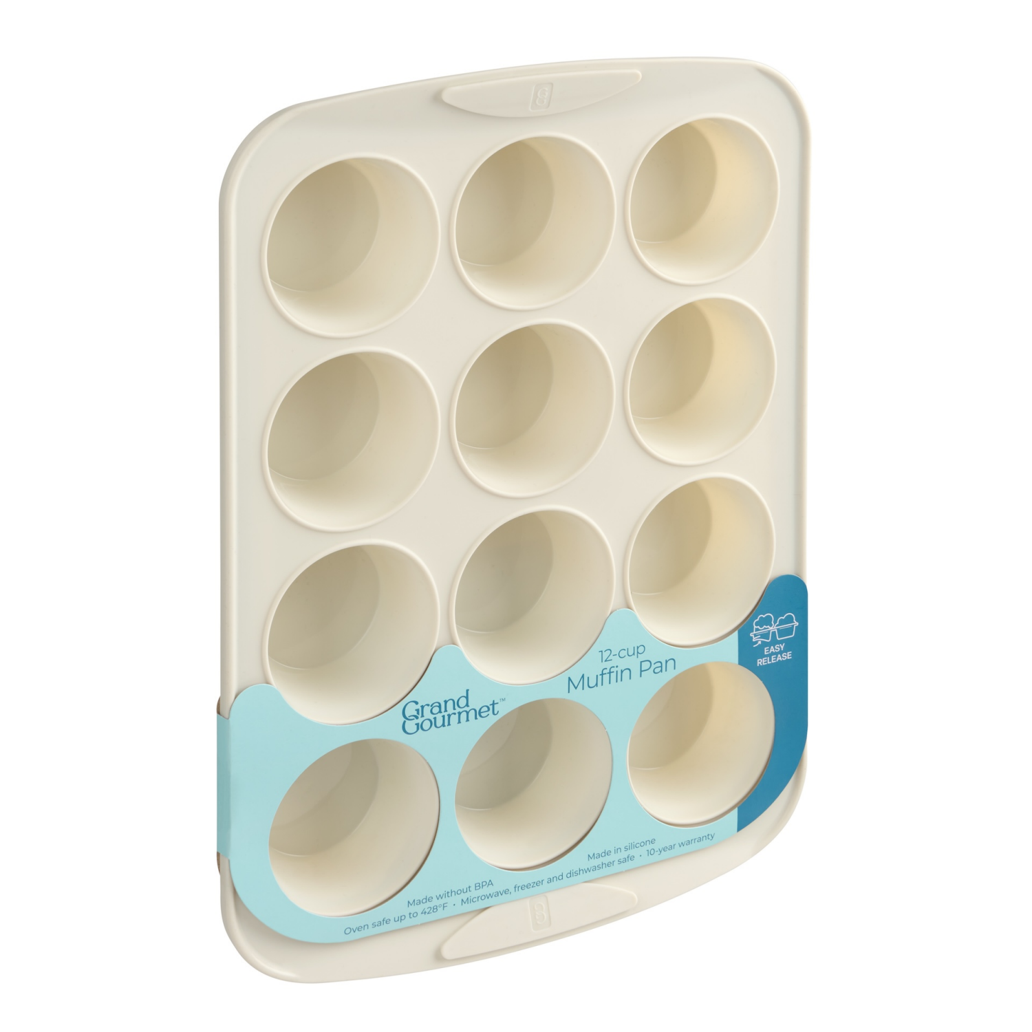 slide 2 of 2, Grand Gourmet Non-Stick Ceramic Coated 12-Cup Muffin Pan (Cream), 1 ct