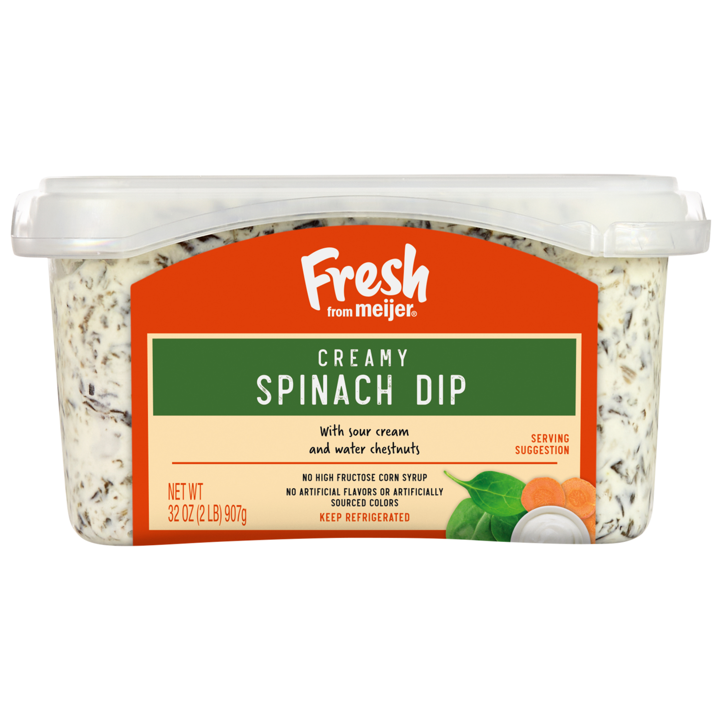 slide 1 of 4, Fresh from Meijer Party Size Creamy Spinach Dip, 32 oz, 32 oz