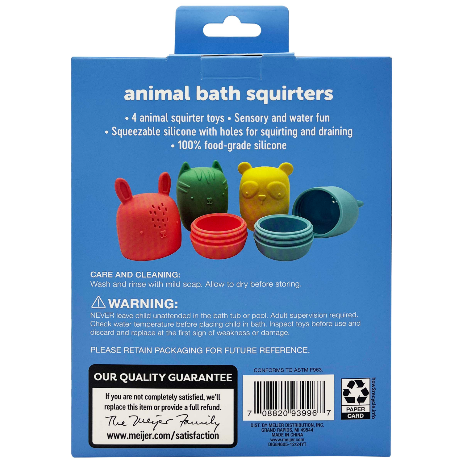 slide 2 of 3, Meijer Animal Bath Squirters 4pk, 4 ct