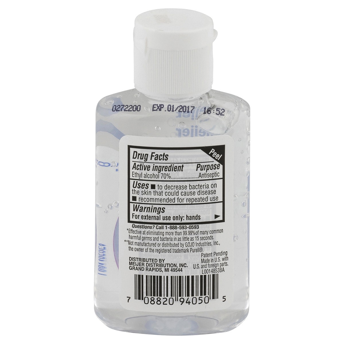 slide 2 of 2, Meijer Advanced Hand Sanitizer, 2 oz