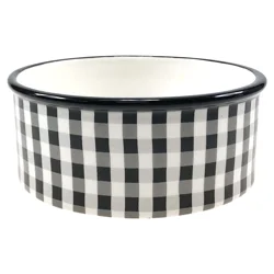 Meijer Black Buffalo Plaid Pet Bowl Medium
