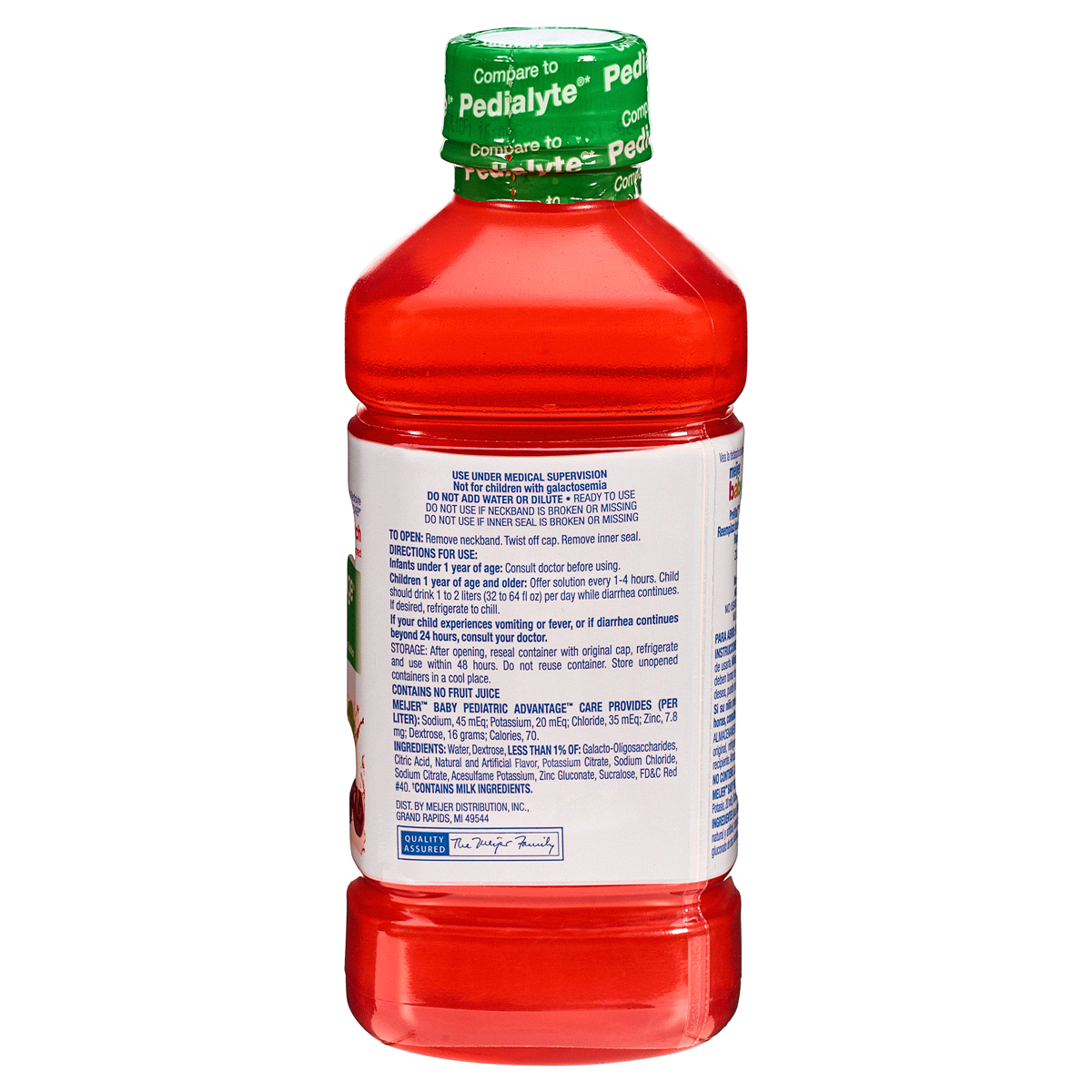 slide 4 of 4, Meijer Baby Pediatric Oral Advantage Care Electrolyte Solution, Cherry Punch, 33.8 oz
