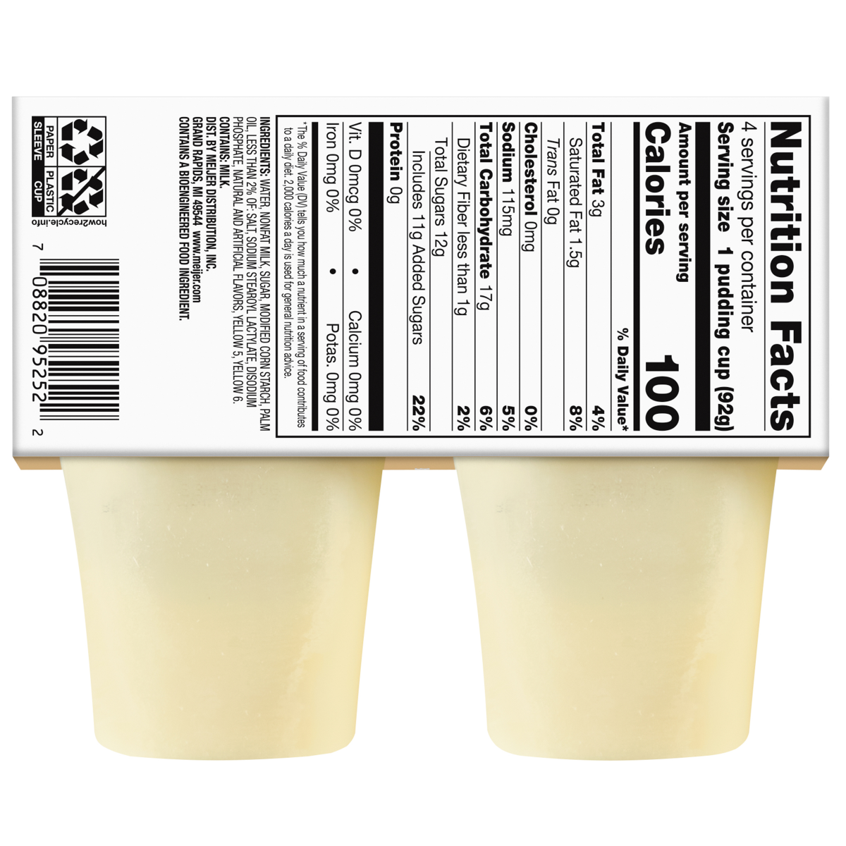 slide 2 of 2, Meijer Vanilla Pudding Snacks, 4 ct