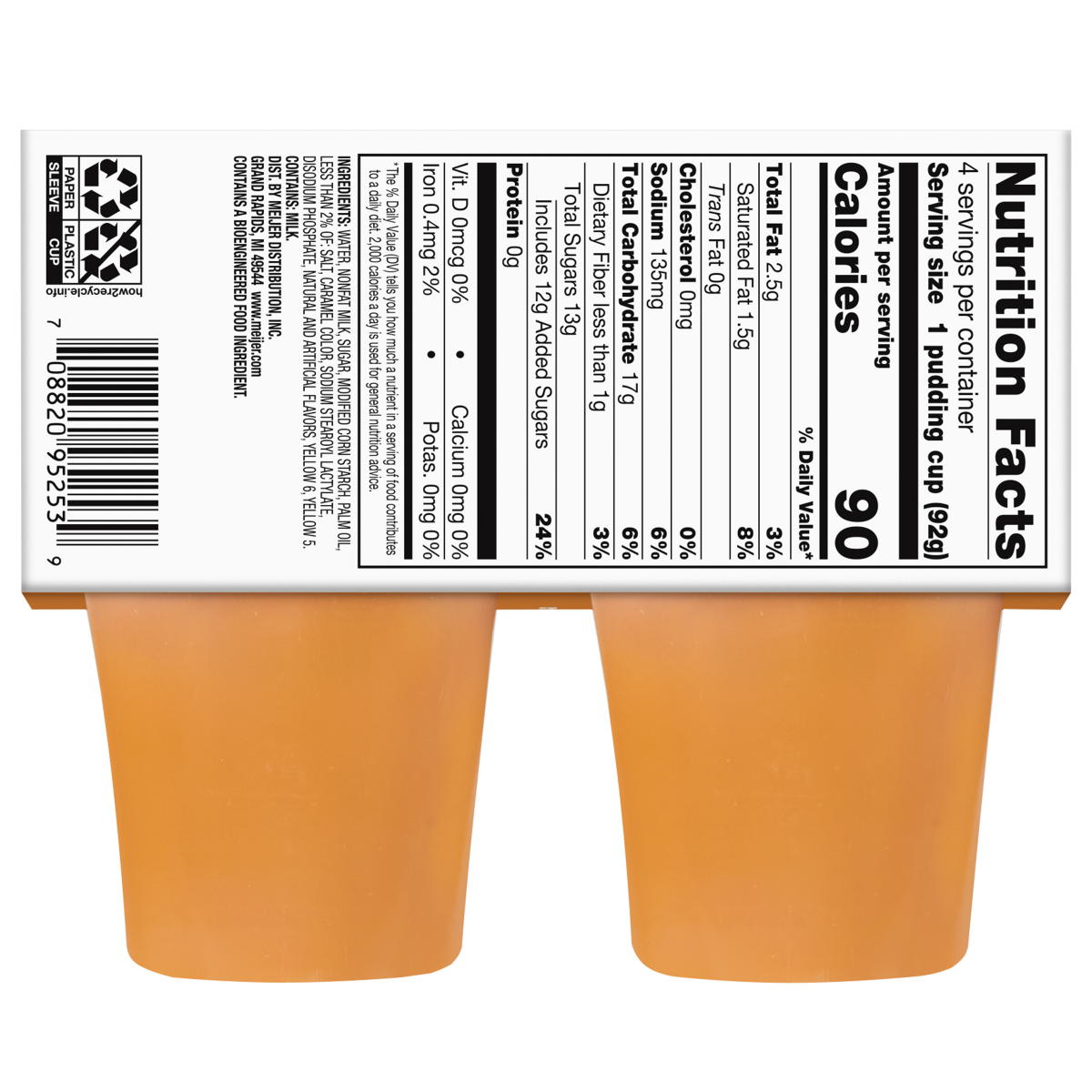 slide 2 of 2, MEIJER PUDDING SNACK BUTTERSCOTCH, 4/3.25 oz