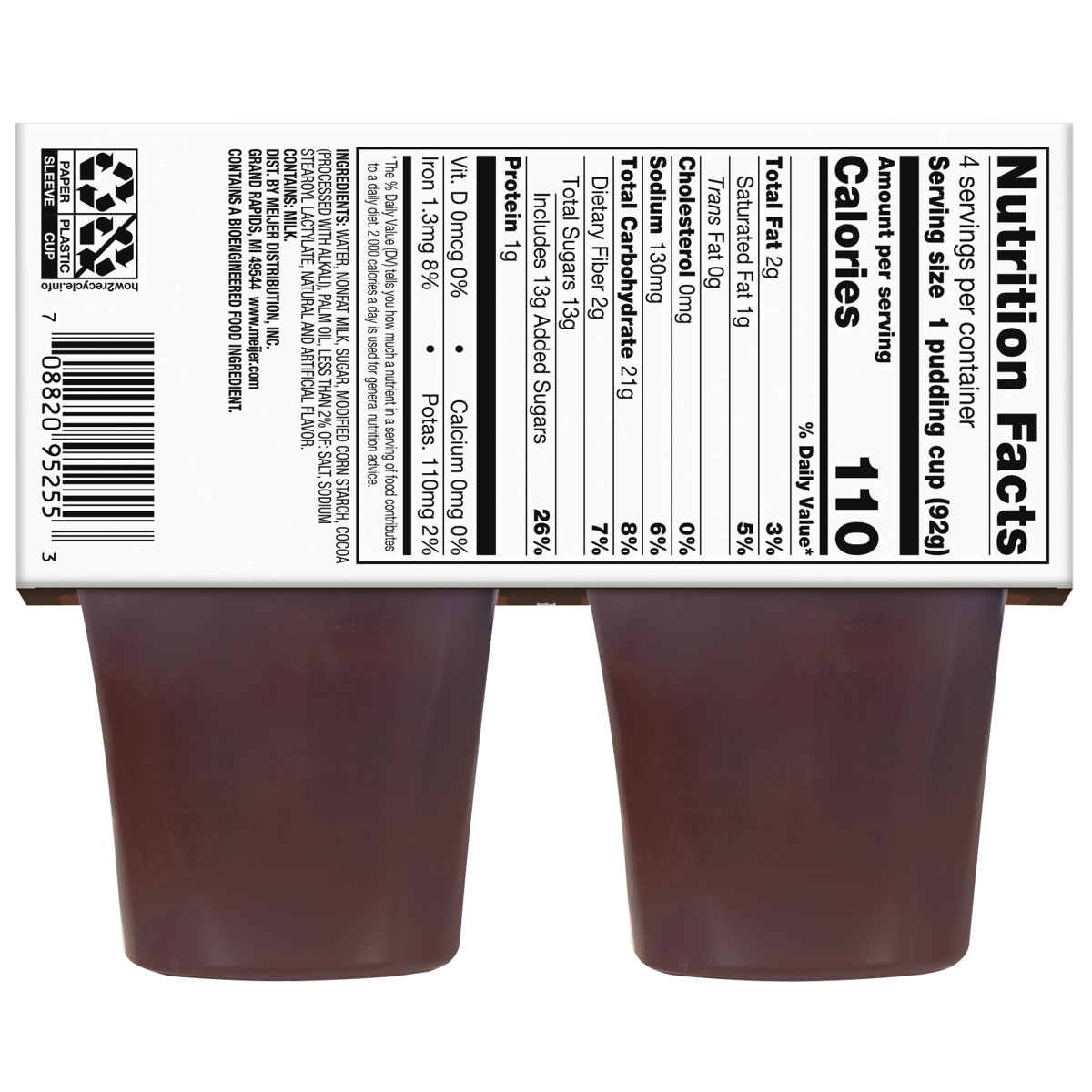 slide 2 of 2, MEIJER PUDDING SNACK CHOC FUDGE, 4/3.25 oz