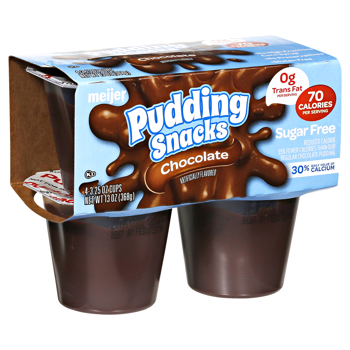 slide 2 of 6, Meijer Pudding Snacks, Sugar-Free Chocolate, 14 oz