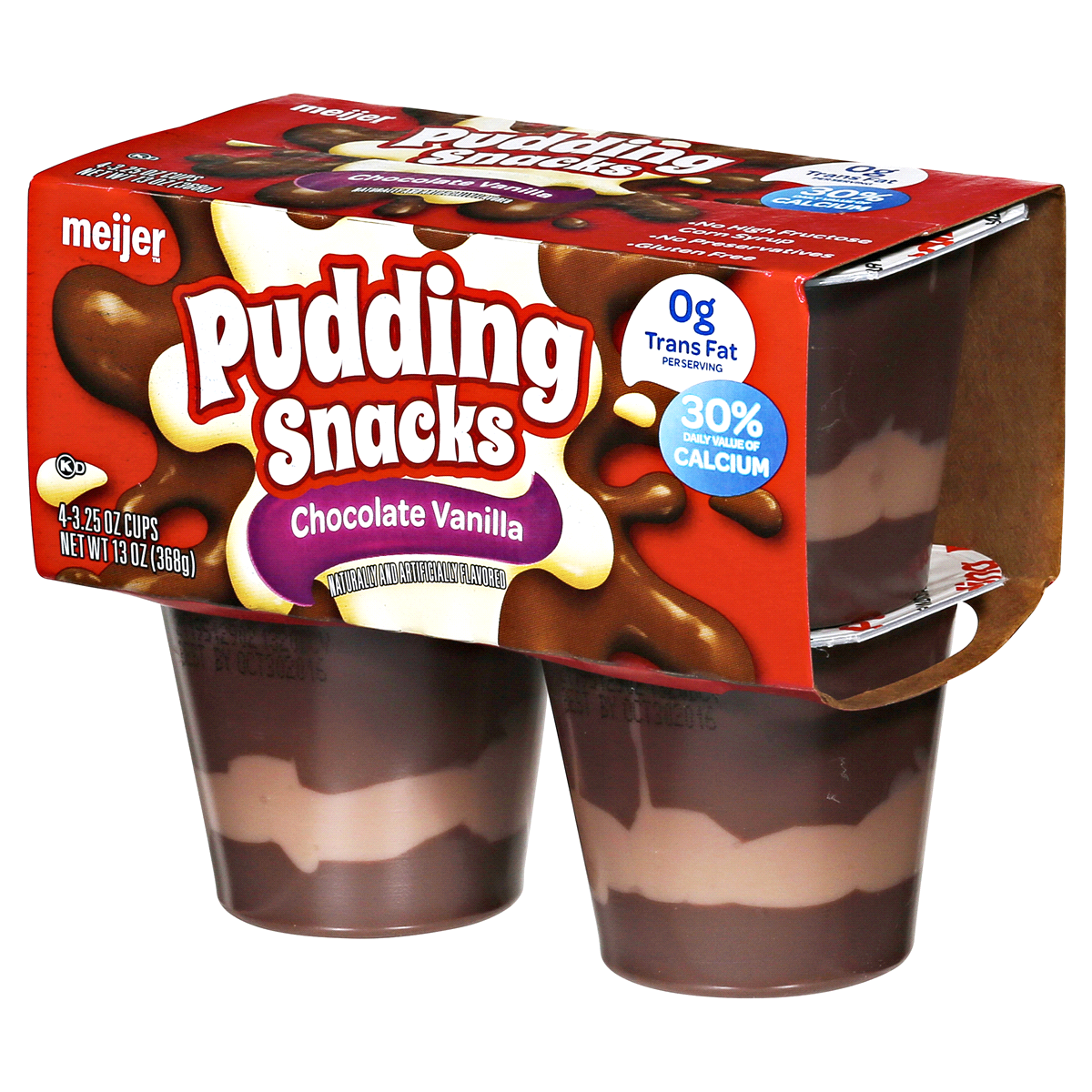 MEIJER TRIPLE CHOCOLATE VANILLA PUDDING SNACK 4. 3.25 oz Shipt