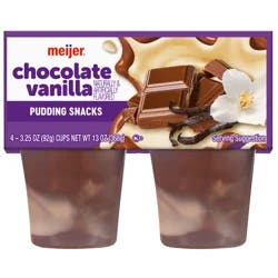 MEIJER TRIPLE CHOCOLATE VANILLA PUDDING SNACK 4.