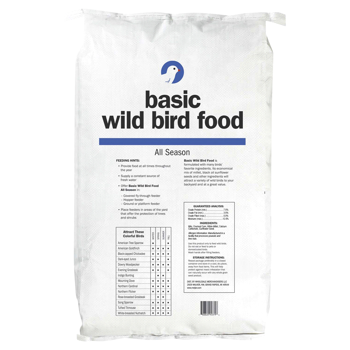 slide 5 of 5, Meijer Basic Wild Bird Food, 20 lb