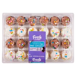 Fresh from Meijer Mini Chocolate & Vanilla Assorted Cupcakes 24 ct, 20 oz.