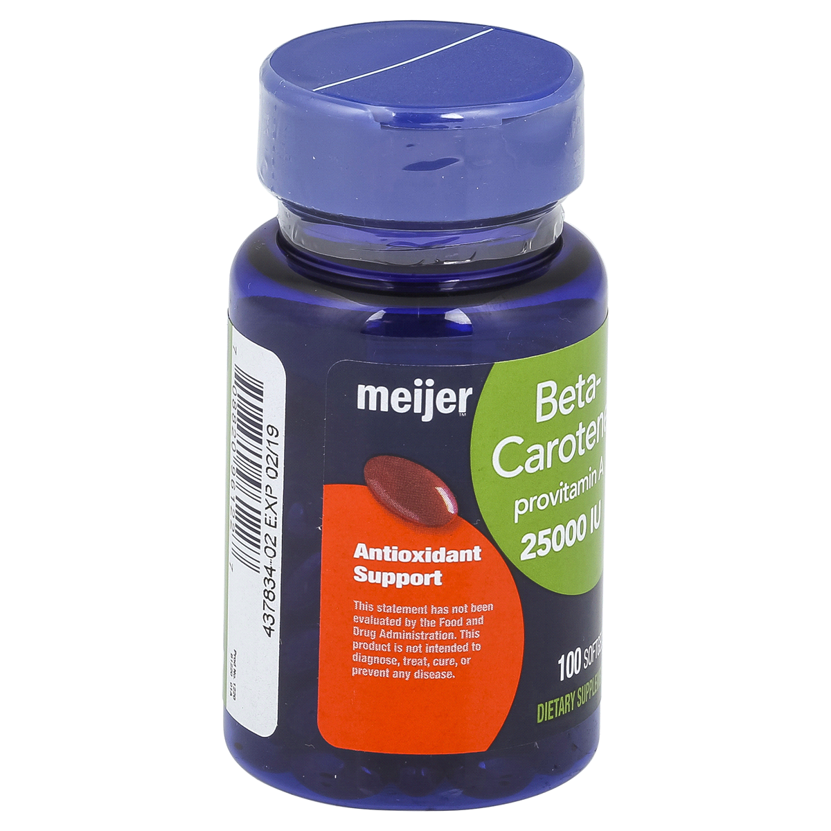 slide 4 of 4, Meijer Beta-Carotene 25000 IU, 100 ct