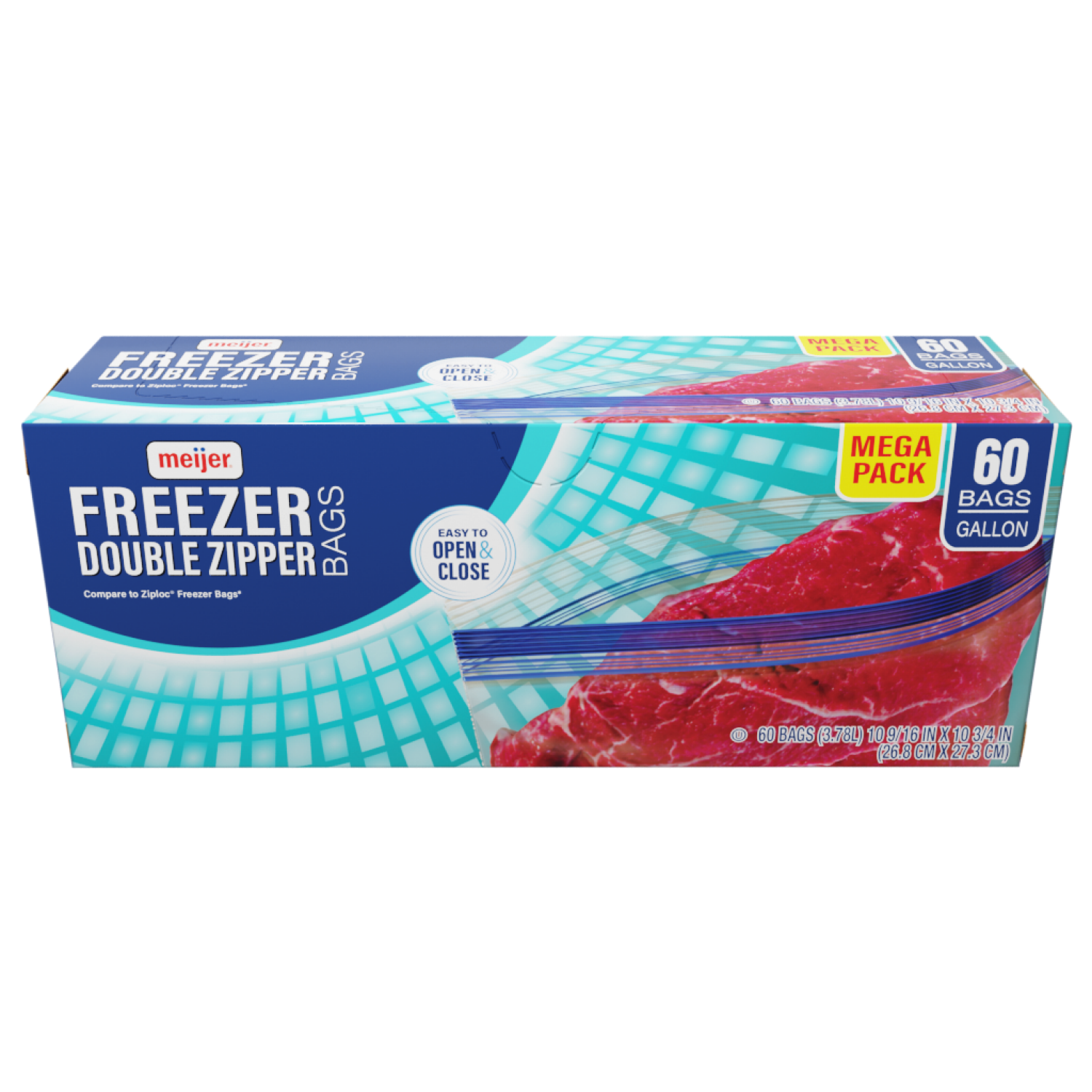 slide 1 of 4, Meijer Gallon Freezer Bags Mega Pack, 60 ct