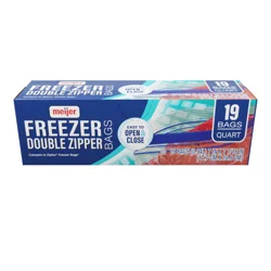 Meijer Reclosable Double Zipper Freezer Bags, Quart
