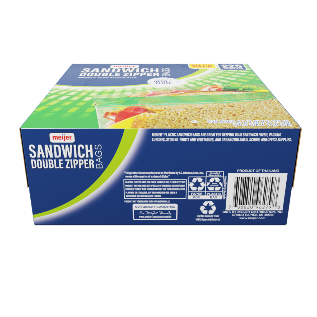 slide 13 of 17, Meijer Double Zipper Sandwich Bags, 225 Count, 225 ct