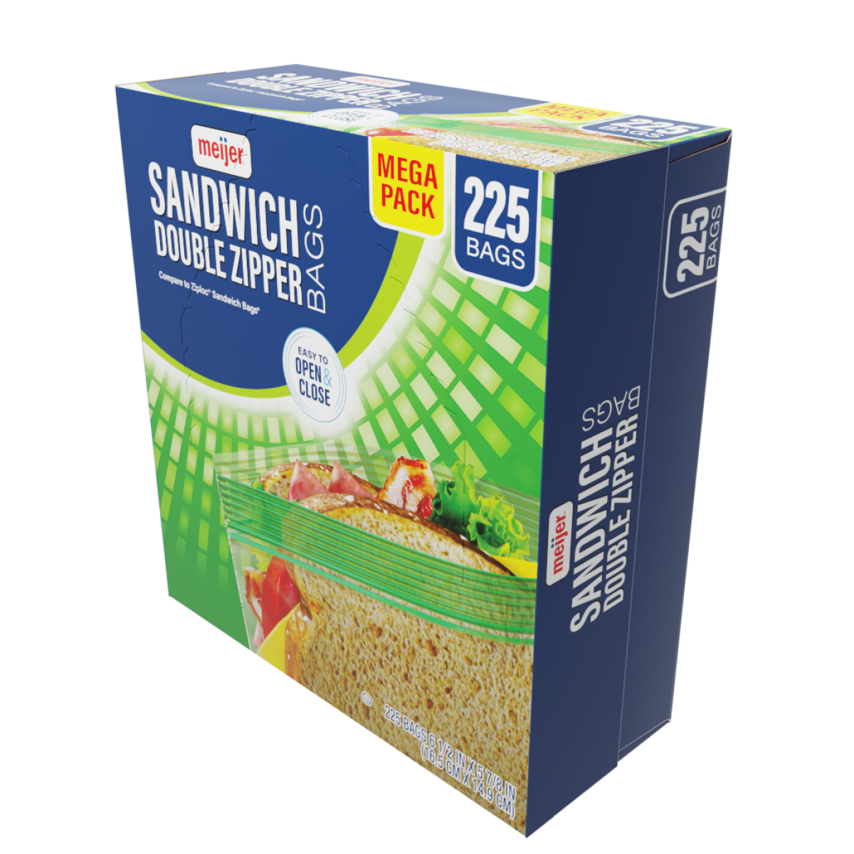 slide 9 of 17, Meijer Double Zipper Sandwich Bags, 225 Count, 225 ct