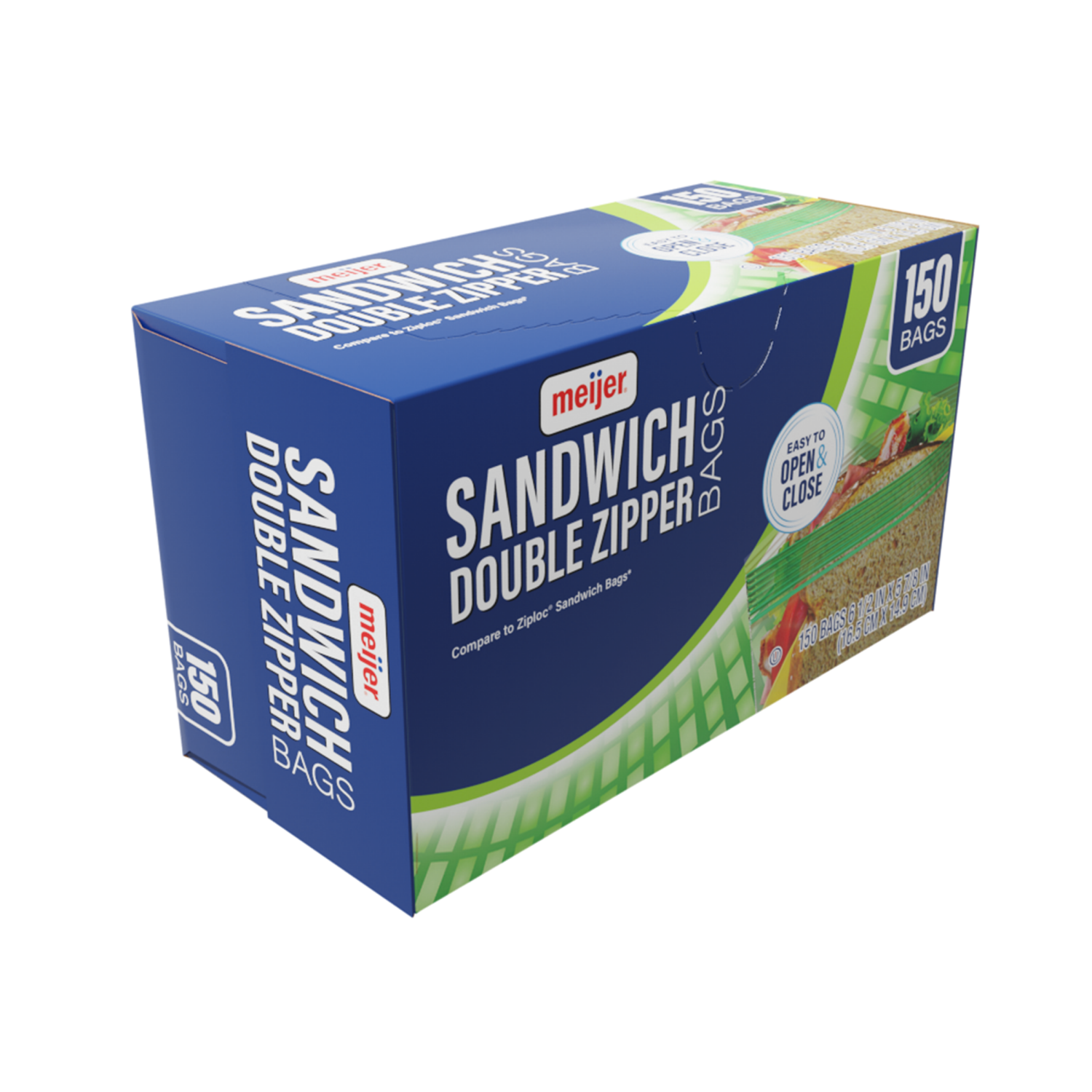 slide 2 of 3, Meijer Sandwich Bags, 150 ct