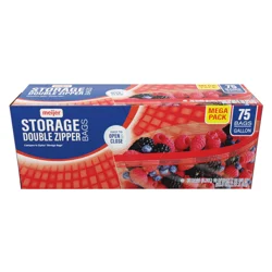 Meijer Re-Closable Double Zipper Storage Bags, Gallon, 75 Mega pack