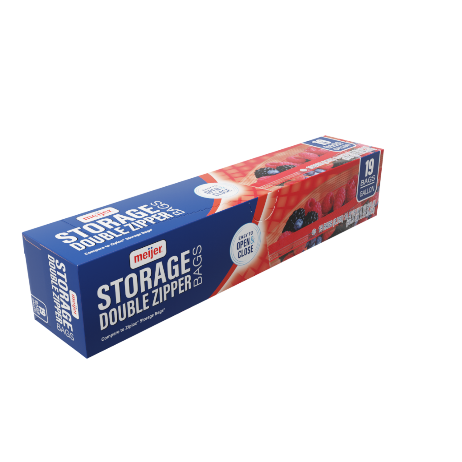 slide 3 of 5, Meijer Re-Closable Double Zipper Gallon Storage Bags, 19 ct, 19 ct