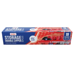 Meijer Re-Closable Double Zipper Gallon Storage Bags, 19 ct