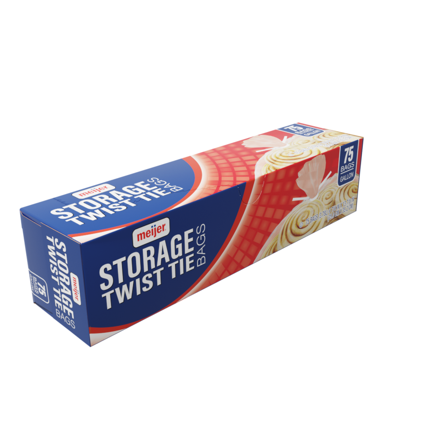 slide 3 of 5, Meijer Twist Tie Food Storage Bags, Gallon, 75 ct