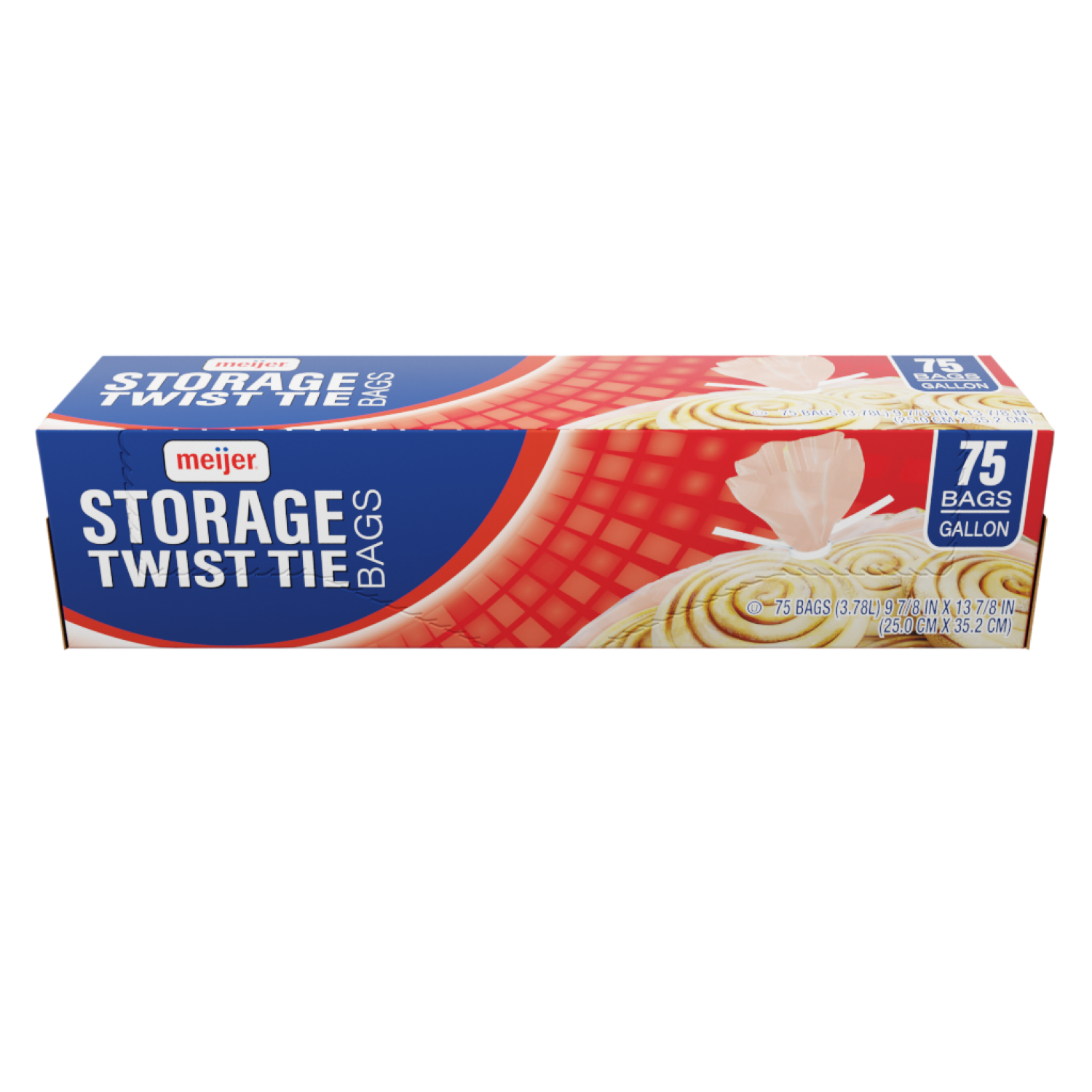 slide 5 of 5, Meijer Twist Tie Food Storage Bags, Gallon, 75 ct