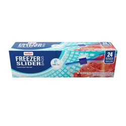 Meijer Slider Lock Freezer Bags With Expandable Bottom, Gallon, 24 Pk