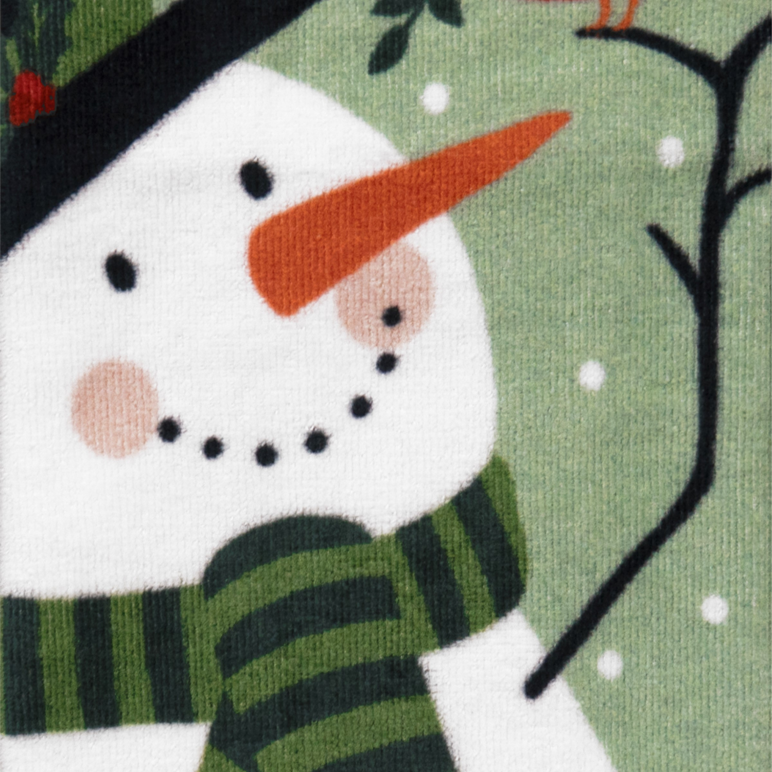 slide 2 of 2, December Home Bird Watching Snowman Digital Print Velour Kitchen Towel, 16 In X 25 In, 1 ct