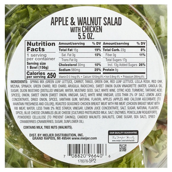 slide 20 of 29, Fresh from Meijer Apple & Walnut Salad with Chicken Salad Bowl, 5.5 oz