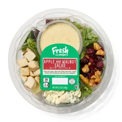 Fresh From Meijer Salad Bowl, Apple & Walnut Salad With Chicken, 5.5 Oz