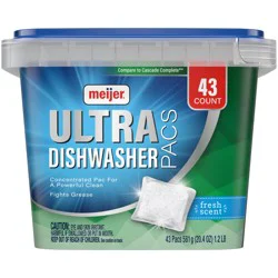 Meijer Ultra Dishwasher Pacs, Fresh Scent, 43 Ct