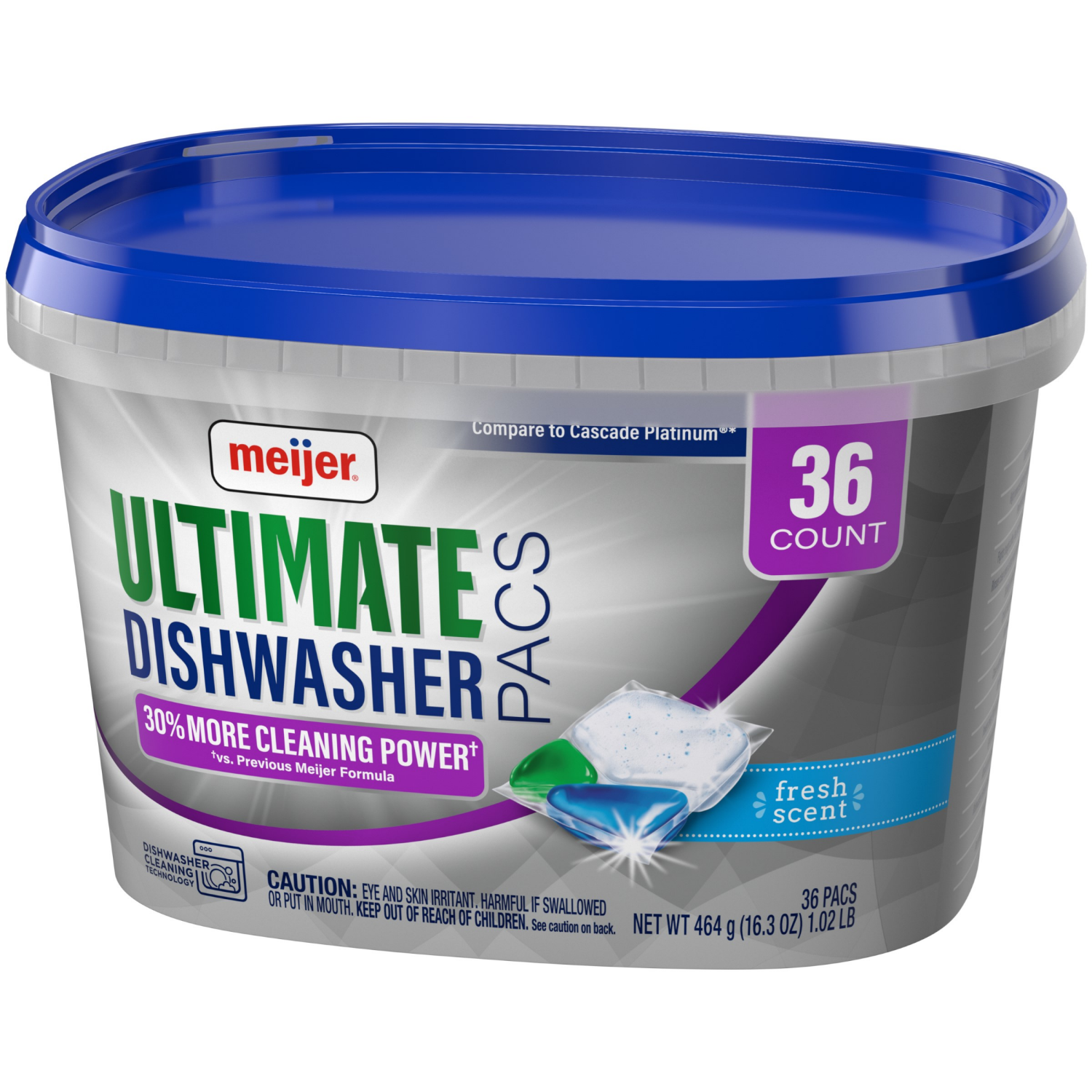 slide 5 of 5, Meijer Ultimate Dishwasher Pacs, Fresh Scent, 36 ct