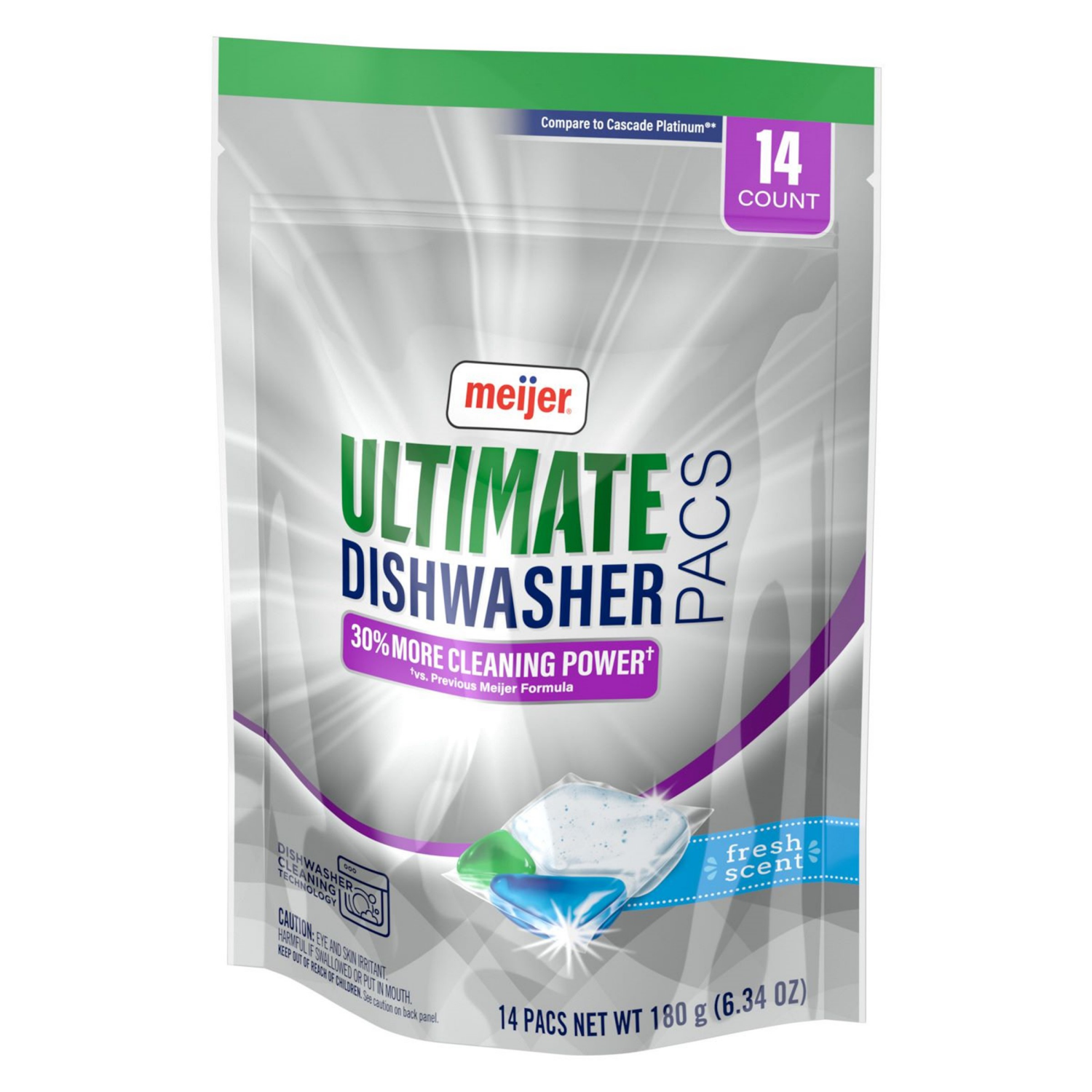 slide 3 of 3, Meijer Ultimate Dishwasher Pacs, Fresh Scent, 14 ct