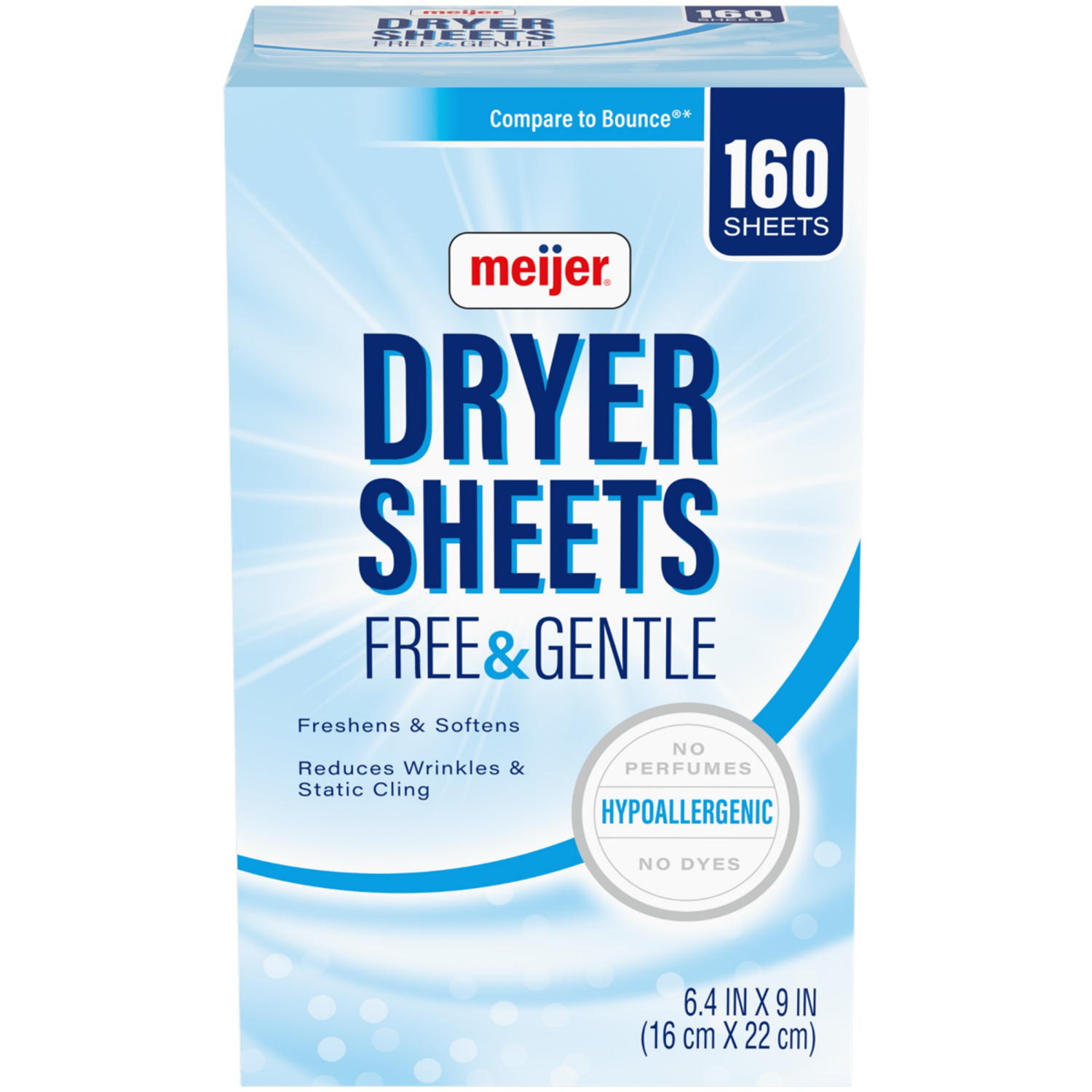 slide 2 of 2, Meijer Fabric Softener Sheets, Free and Gentle, 160 ct