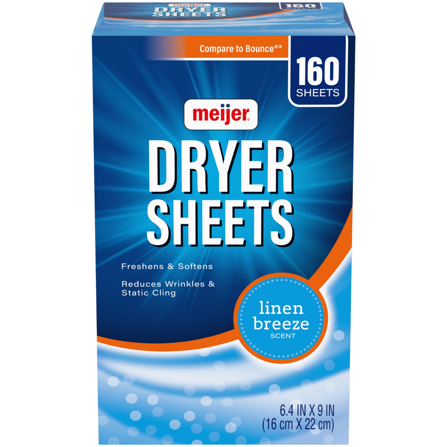 slide 2 of 2, Meijer Fabric Softener Dryer Sheets, Linen Breeze, 1 ct