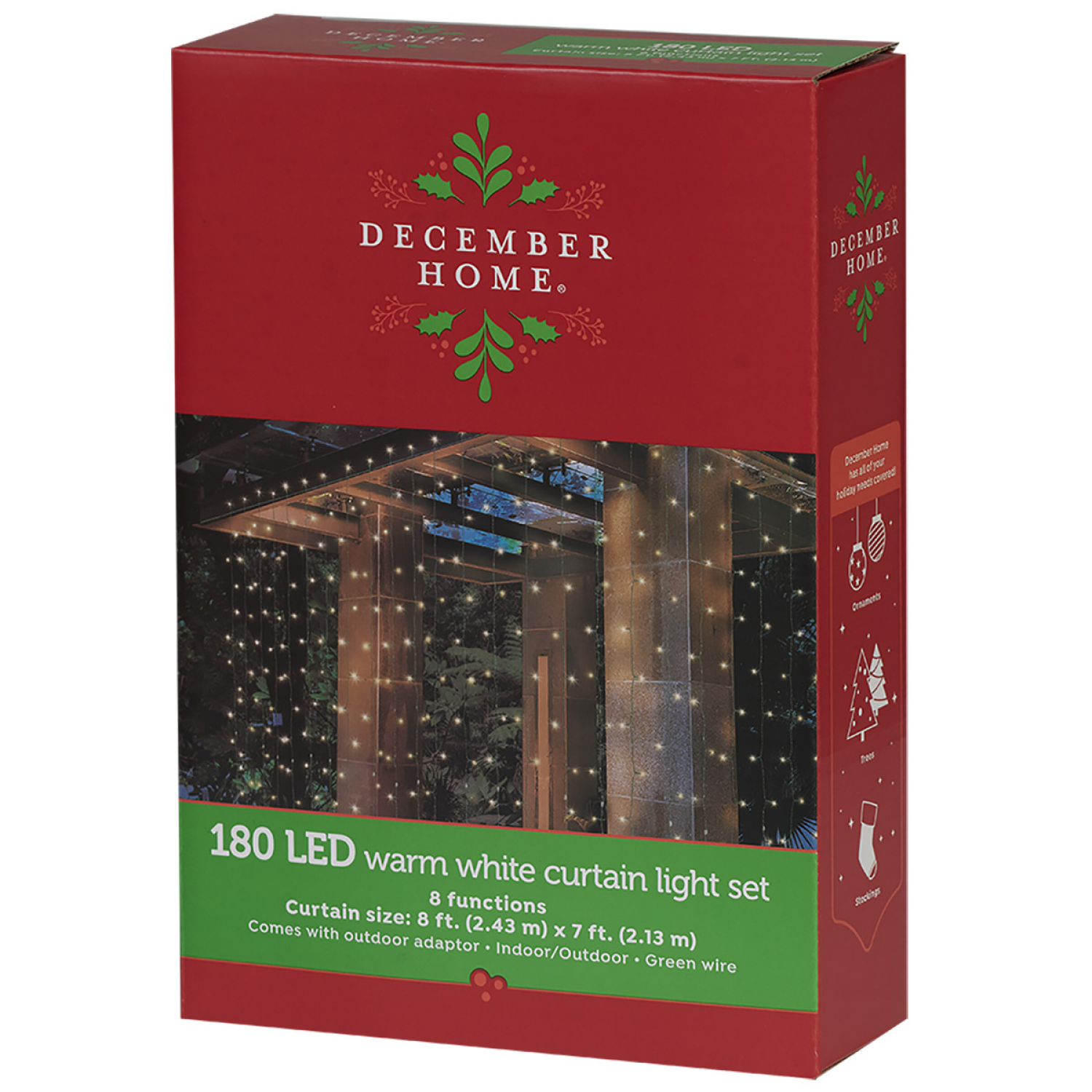 slide 2 of 2, December Home LED Micro Curtain Light, Warm White, 8 ft, 180 ct