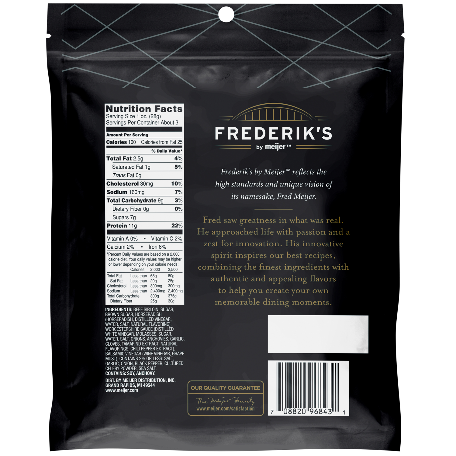 slide 2 of 2, FREDERIKS BY MEIJER Frederiks Jerky Steakhouse Sirloin, 2.85 oz