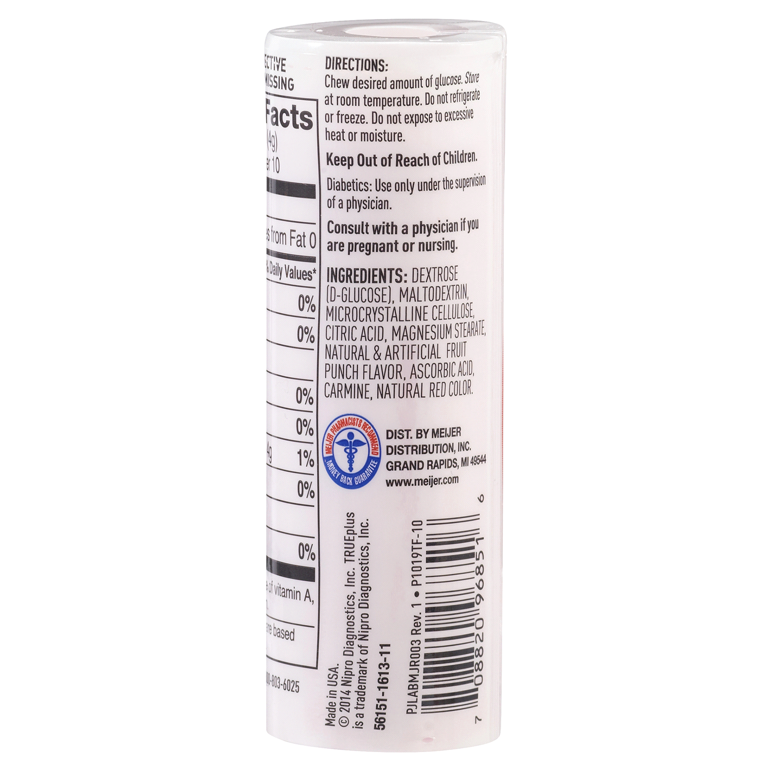 slide 2 of 2, Meijer TruePlus Fruit Punch Glucose Tablets, 10 ct