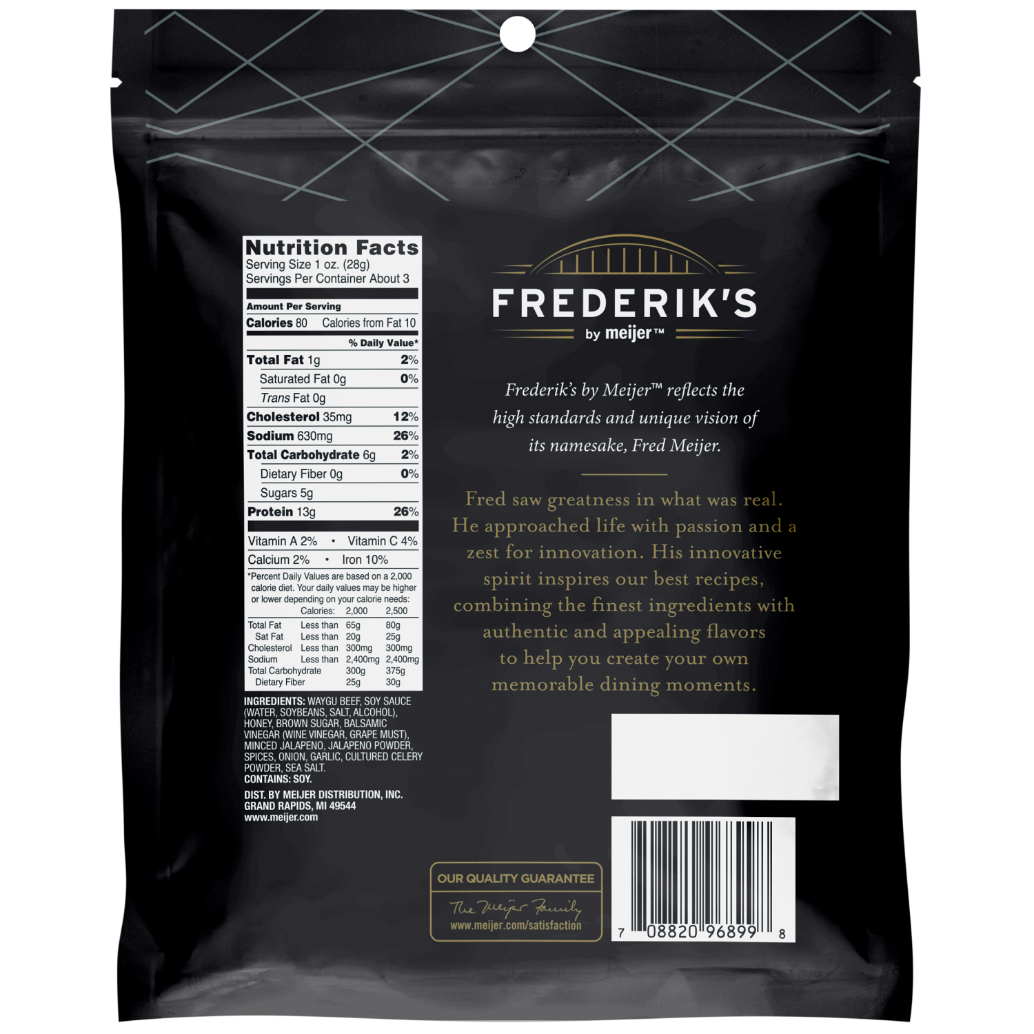 slide 2 of 2, FREDERIKS BY MEIJER Frederiks Jerky Honey Jalapeno Wagyu - 2.85 oz, 2.85 oz