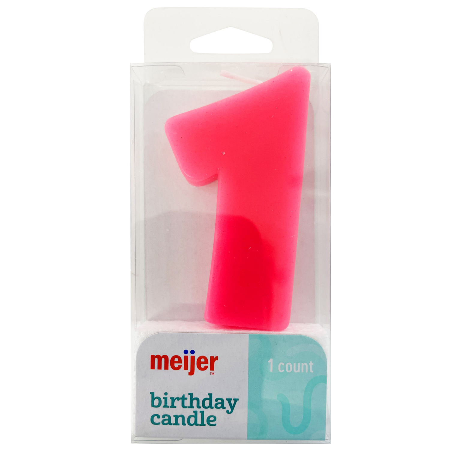 slide 4 of 4, Meijer Extra Large Birthday Candle, Number 1, Assorted Colors, 3", 1 ct