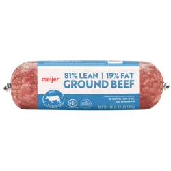 Meijer 81/19 Ground Beef 3 LB Roll