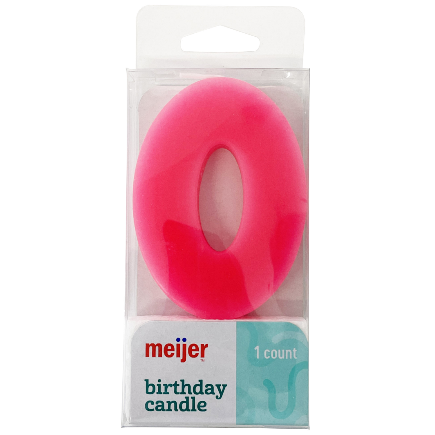 slide 2 of 4, Meijer Extra Large Birthday Candle, Number 0, Assorted Colors, 3", 1 ct